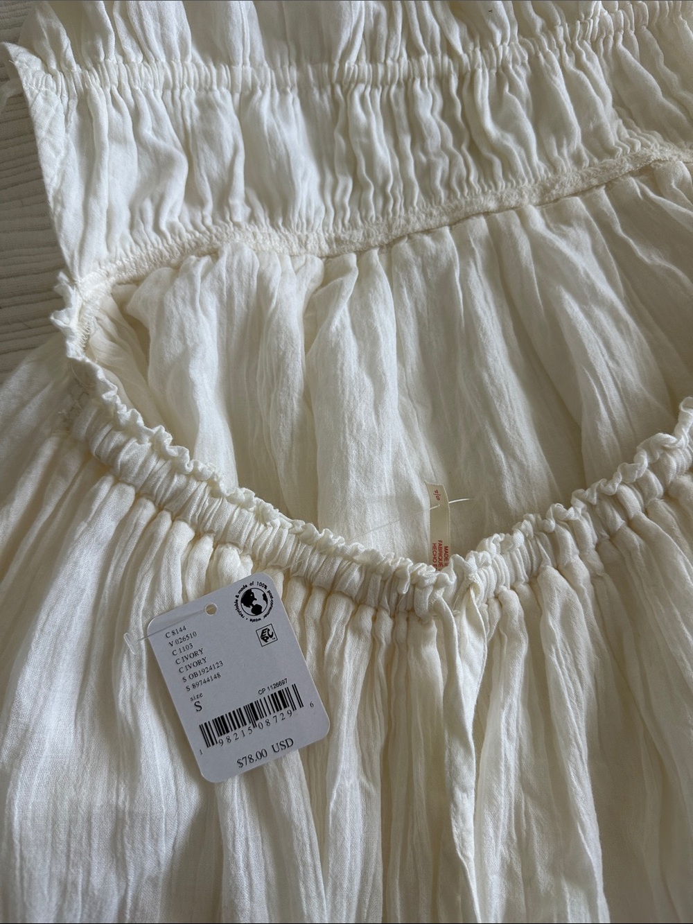 Free People Cream Mini Sundress with Spaghetti Straps - Picture 5 of 5